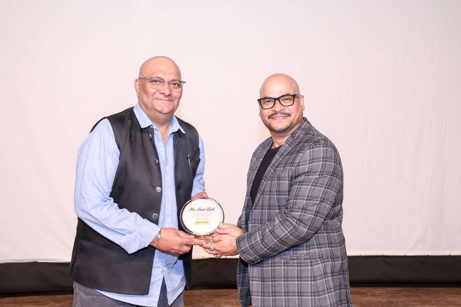 Chandrashekar Tripathi receiving an award
